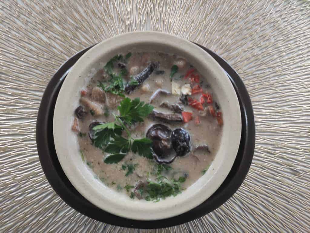 Wild mushroom soup.