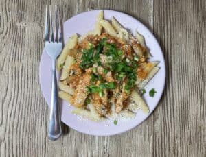 The much loved penne alla vodka with chicken recipe.